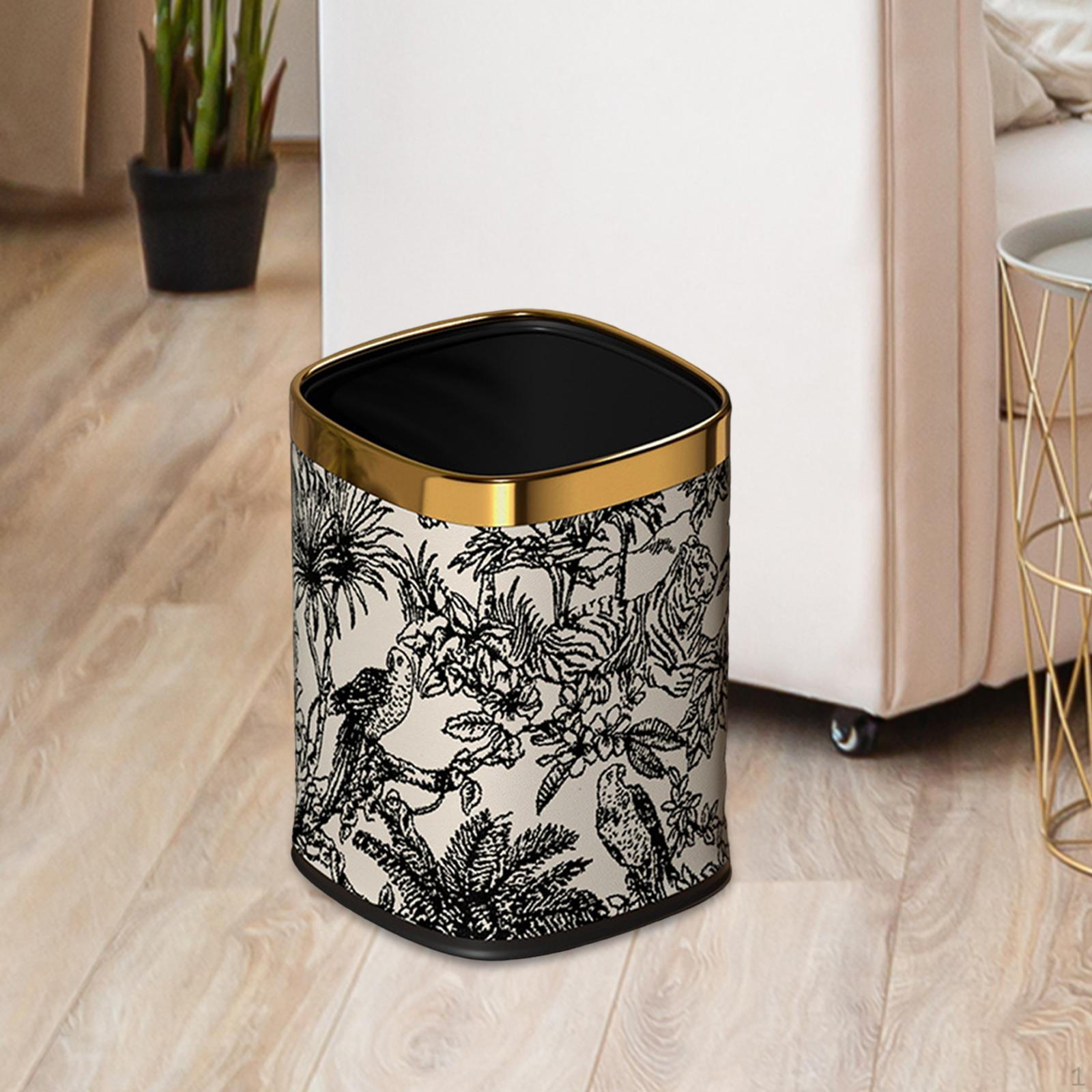 

Открытый верх мусорного бака 12 л кухонный мусорный бак металлический контейнер для офиса ресторана Style A Gold