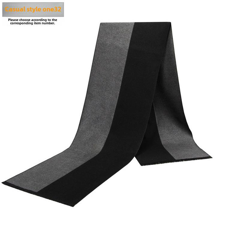 Men's Autumn & Winter Plaid Imitation Cashmere Scarf - Warm & Thick Custom Design