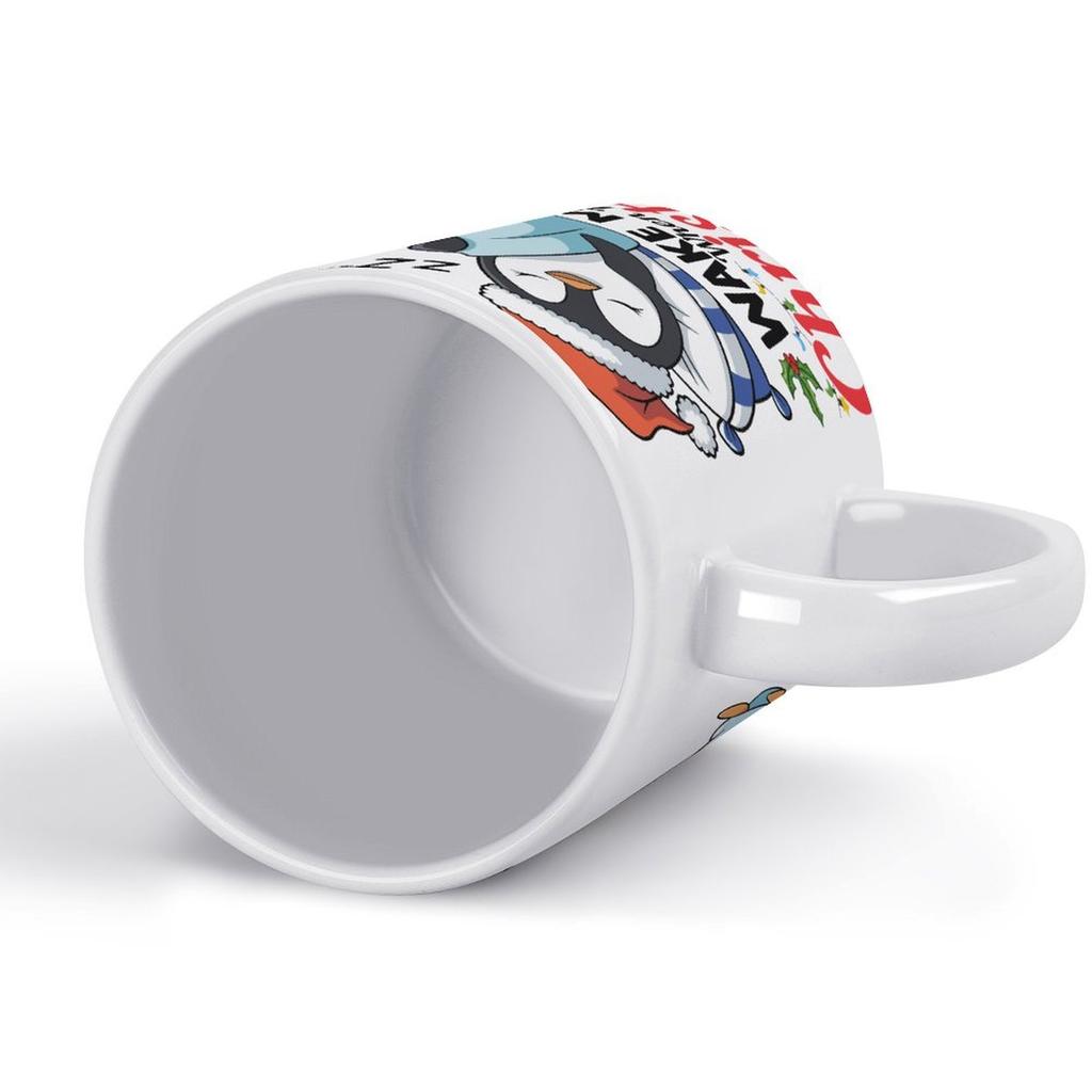 1pc 11oz blank ceramic mug, double-sided printed drink cup for home office, glossy white surface, daily beverage use, lightweight and durable