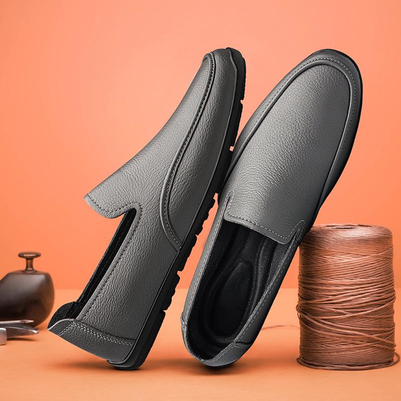 Fashion Genuine Leather Men's Casual Shoes Luxury Brand Loafers Sneakers Fashion Comfortable Slip on Flats Handmade Retro Driving Shoes