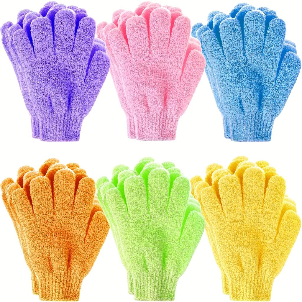 Exfoliating Shower Gloves | Dual-Sided Body Scrubber, Spa Massage Bath Towel Mitts, Body Scrubber for Bath Accessories