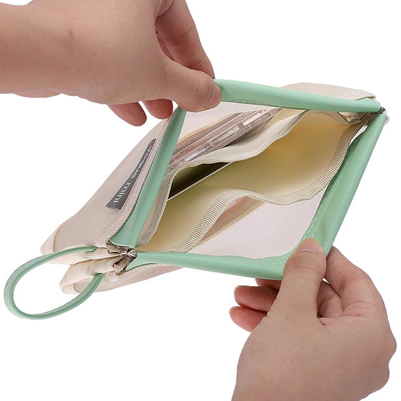 Pu Mesh Self-Closing Bag Internal Three Layer Lipstick Makeup Storage Bag Woman Key Jewelry Digital Organizer Portable Pouch