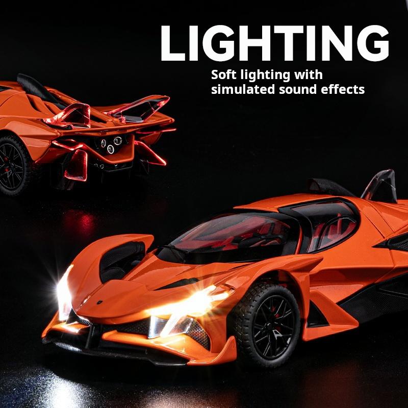 1:24 Apollo EVO God of the Sun Alloy Sports Super Car Model Die-Cast Simulation Collectible Decoration Car Lovers Light & Sound