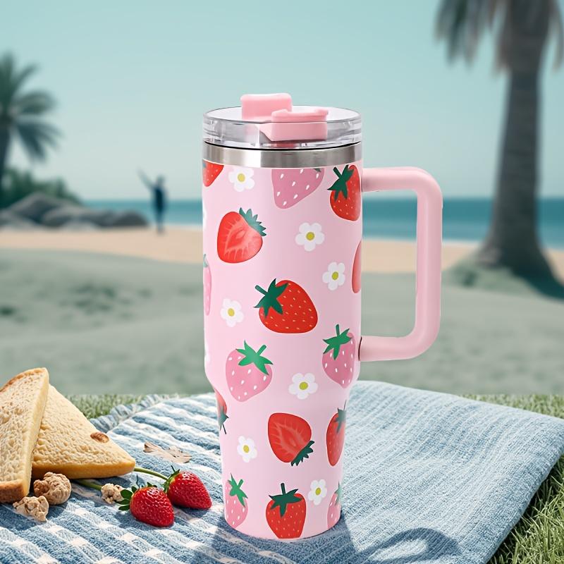 40oz Car Thermal Cup For Outdoor Camping Hot Cold Coffee Mug Jumbo Stainless Steel Thermos With Handle Straw Drink Water Bottles