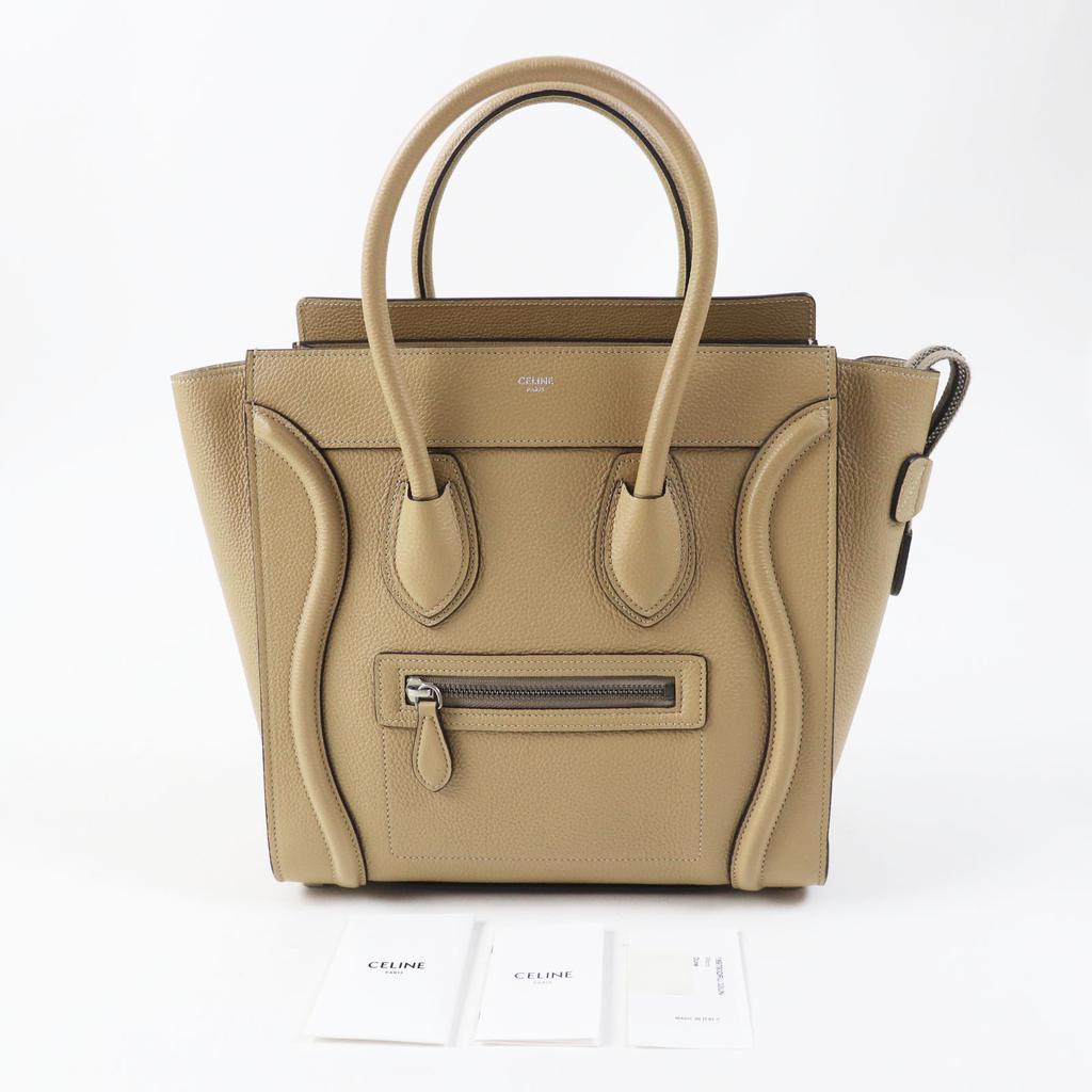 Excellent CELINE Handbag Luggage micro shopper Calfskin Women 18979 Used