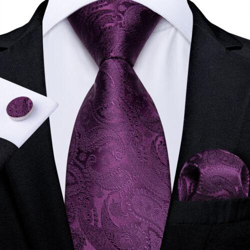 Dibangu Herren-Krawatte, gestreift, gewebt, Krawatte, Einstecktuch, Manschettenknöpfe, Rot, Blau, Gold, Grau