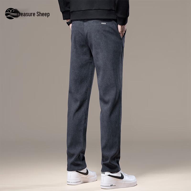 Bao Cai Yang Men's Corduroy Straight-Leg Warm Casual Pants
