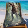 Realistischer Stil Tyrannosaurus Rex Thema Polyester Mikrofaser Strandtuch ist hoch saugfähig, geeignet für Schwimmen und Strand