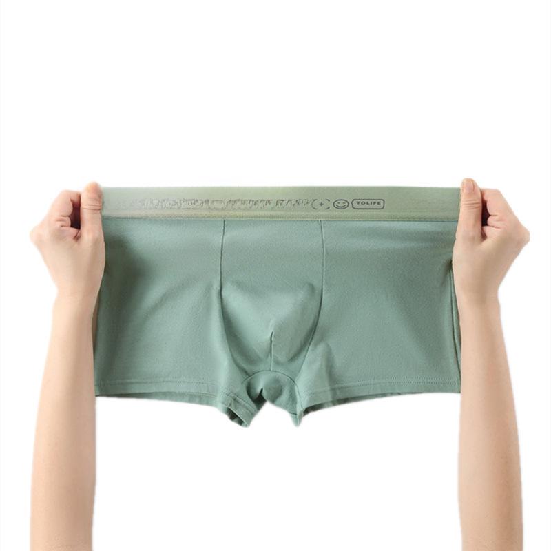 Men's Mid-Waist Boxer Briefs - Pure Cotton, Antibacterial, Breathable, Comfortable, High Elasticity, Non-Tight 60 Combed Cotton.