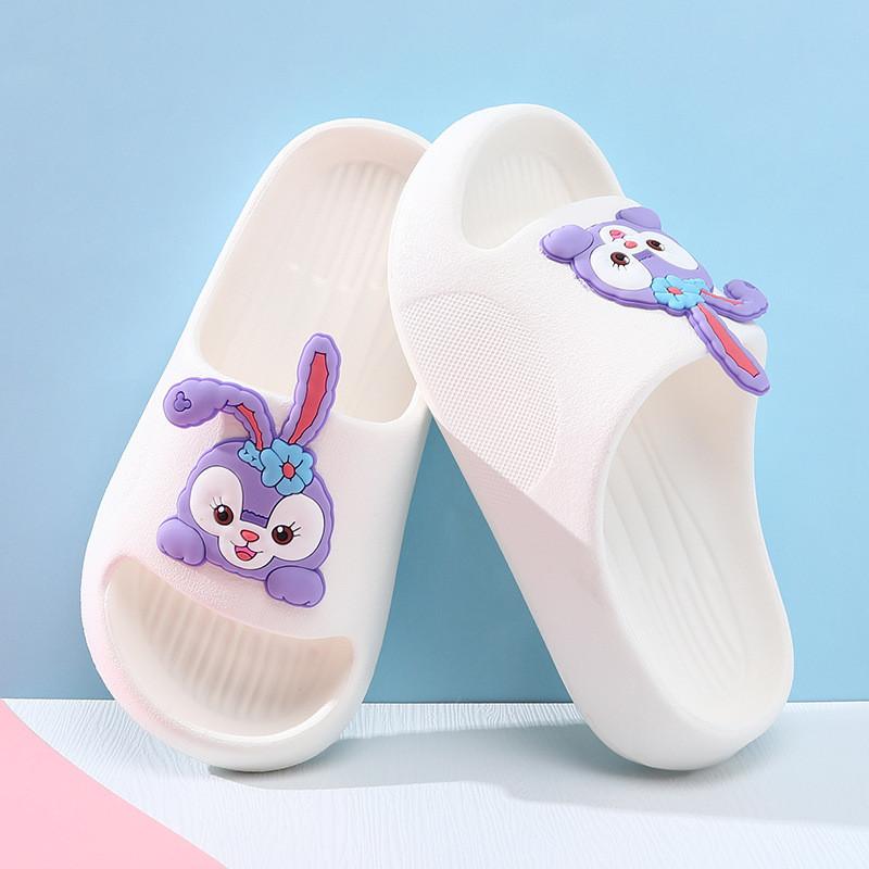 Pink Cartoon Style Summer Girls Slippers Breathable Soft Eva Material Indoor Home Use