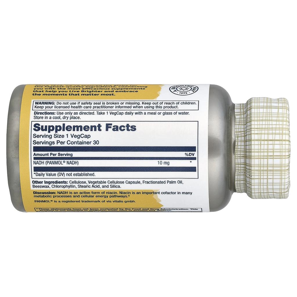 Solaray, NADH, 10 mg, 30 Veggie Capsules