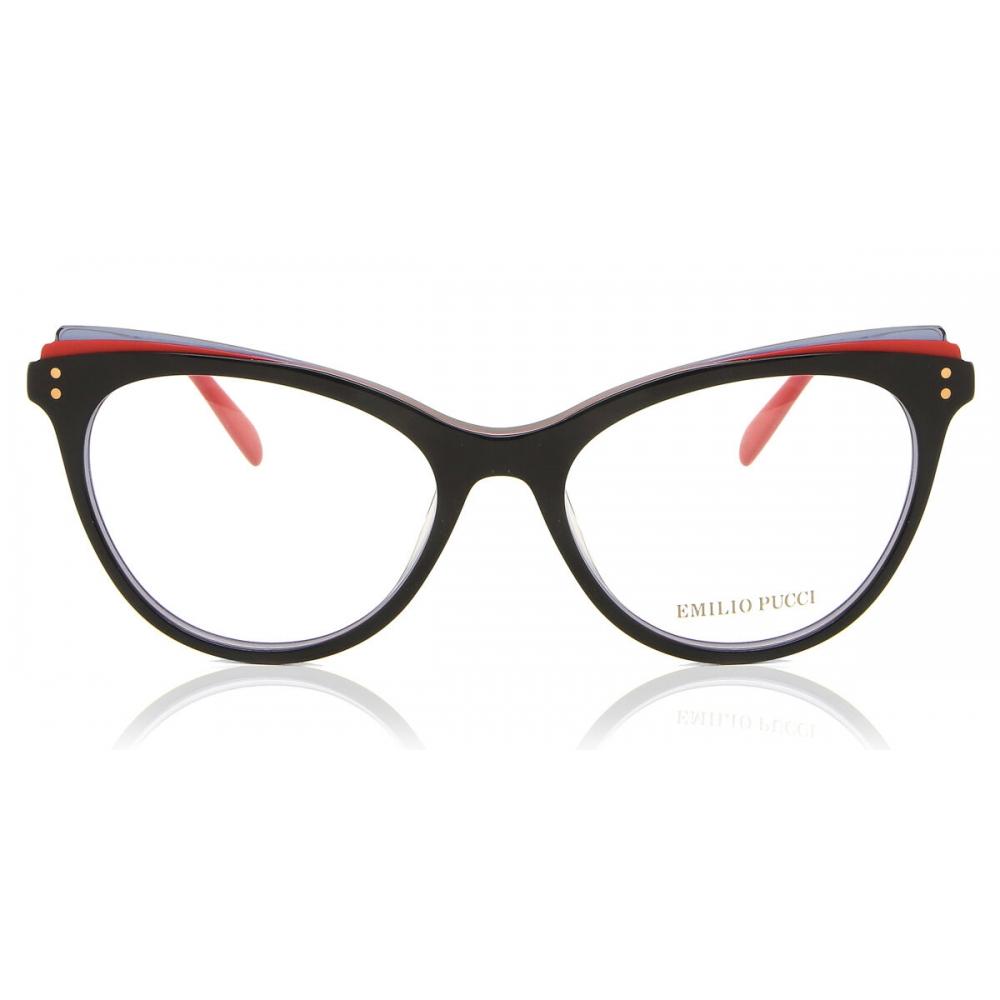 Emilio Pucci Women Eyeglasses Ep5132 005 Black/Red/54-17-140