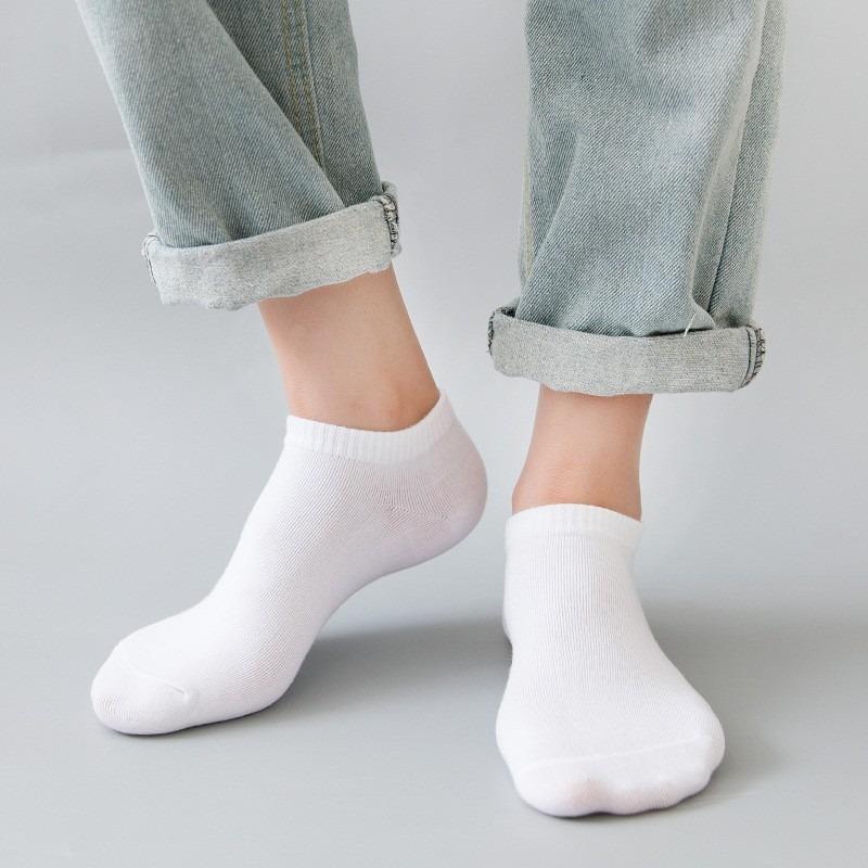 5 Pairs of Men's and Women's Spring and Summer Shallow Mouth Invisible Boat Socks Comfortable Solid Colour Socks Non-slip Socks