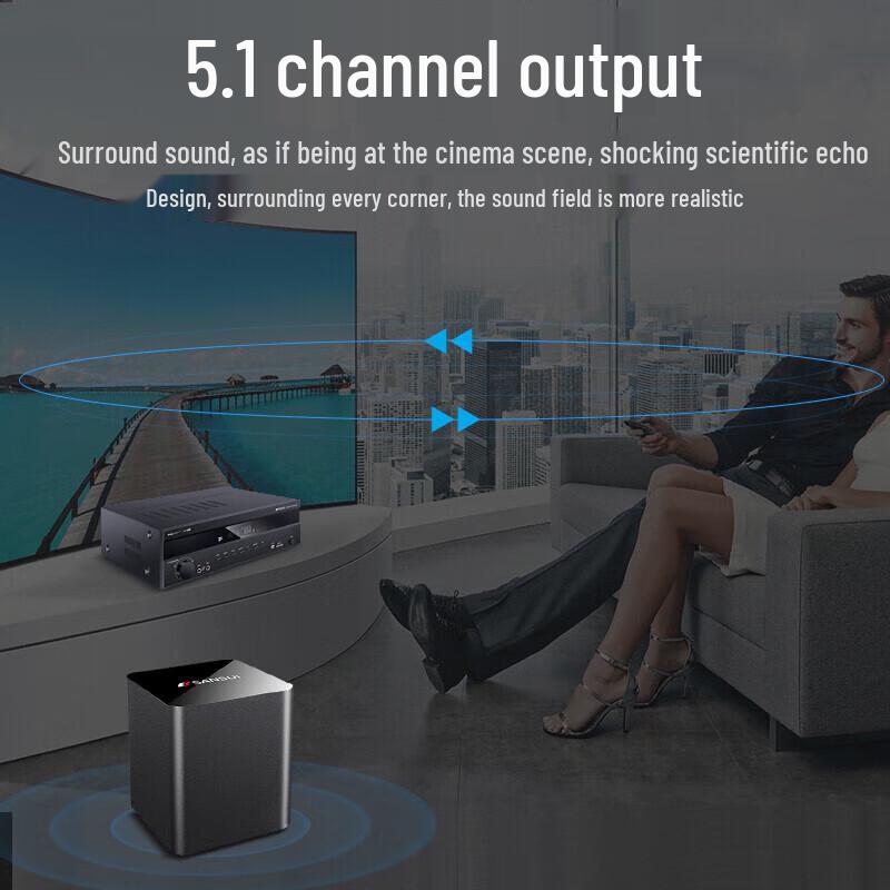 SANSUI T2 5.1 Channel Home Theater Ceiling Speaker System CN Plug (adapter Included)