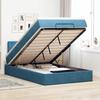 VidaXL Ottoman Bed with Mattress and Dark Blue LED 90x200cm Velvet 3312756