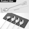 4Pcs Teaspoons, Stainless Steel Iced Tea Spoons, Long Spoons For Stirring, Stainless Steel Large Tablespoons, Metal Cutlery Spoon, Long Handle Iced