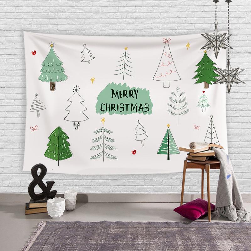 Christmas Tree Decoration Tapestry Wall Hanging Boho Hippie Cloth Fabric Large Tapestry Aesthetic Decorative Home Room Decor