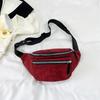 Belt Bag Women's Corduroy Cloth Solid Close-fitting Chest Bag Outdoor Fashion Casual Sports Crossbody Bag