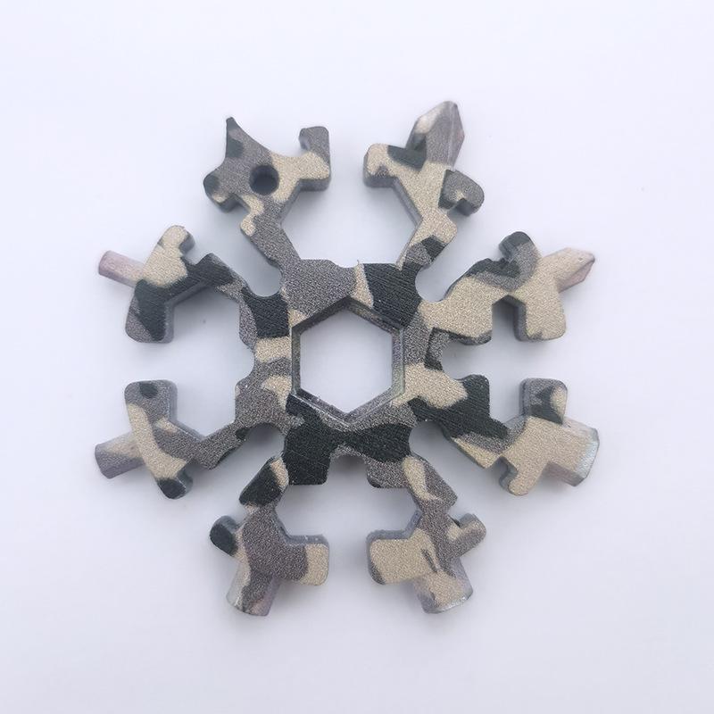 Multifunction Snowflake Wrench Keychain: Hex & Octagonal Universal Outdoor Tool