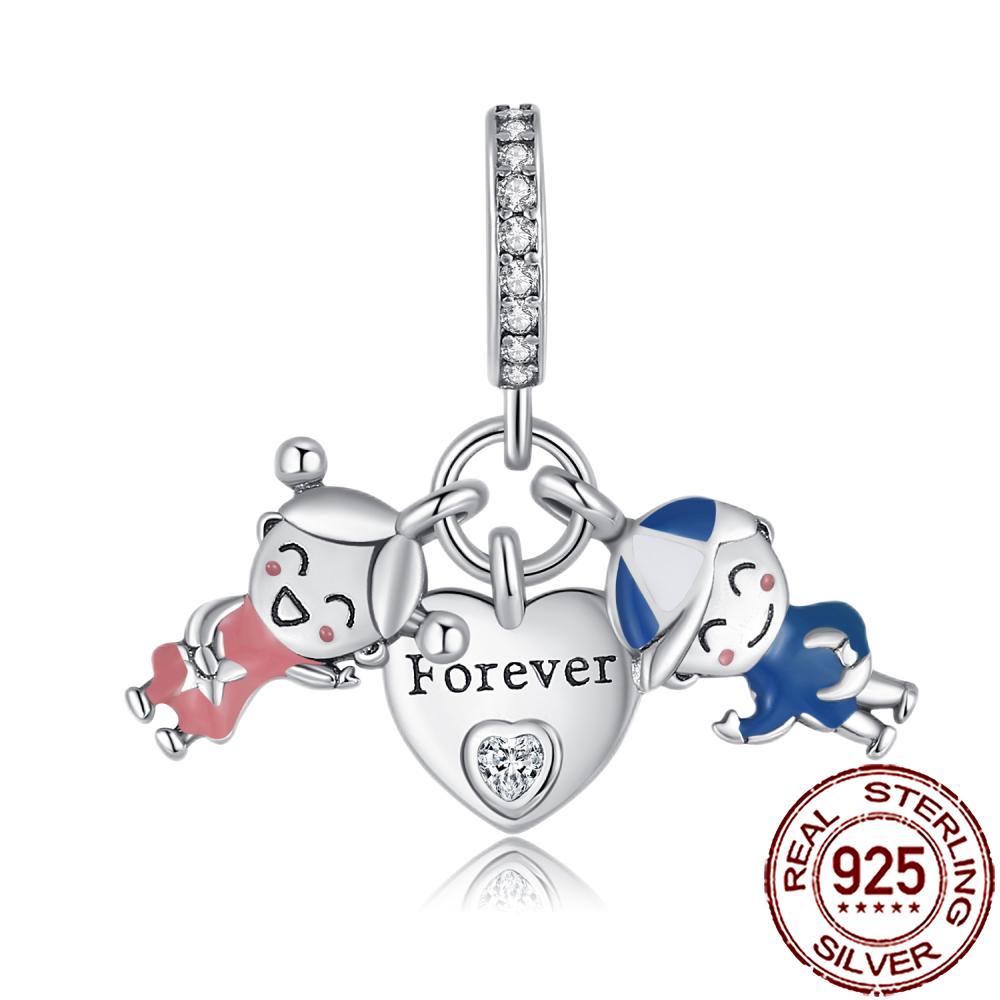 New Charms Copper Sister Daughter Mum Mother Family Love Heart Beads Fit Origina Bracelet Necklace Diy Jewelry