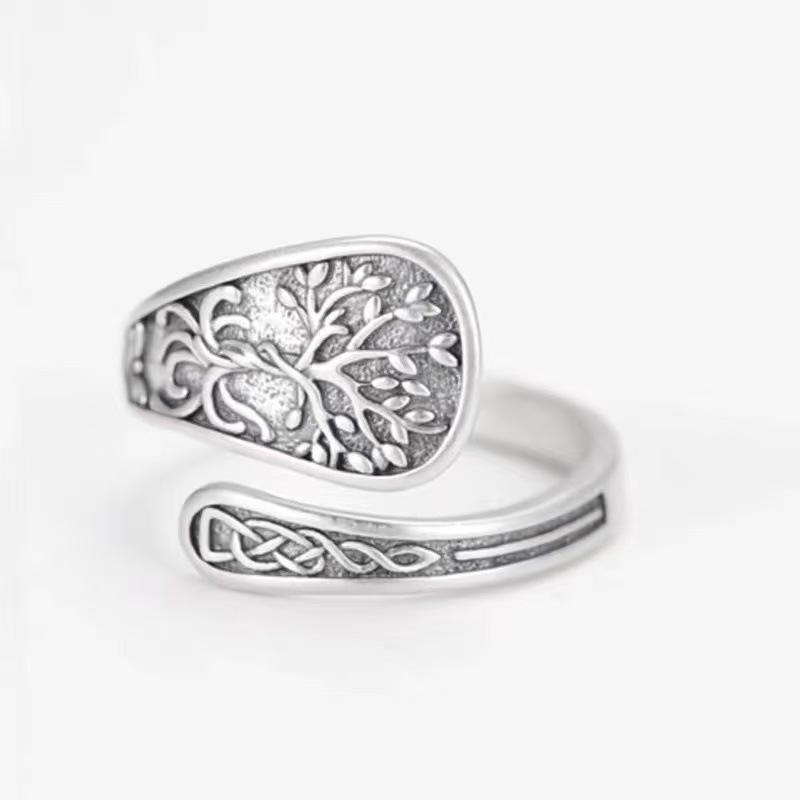 Temu Fashion Retro Adjustable Money Tree Ring