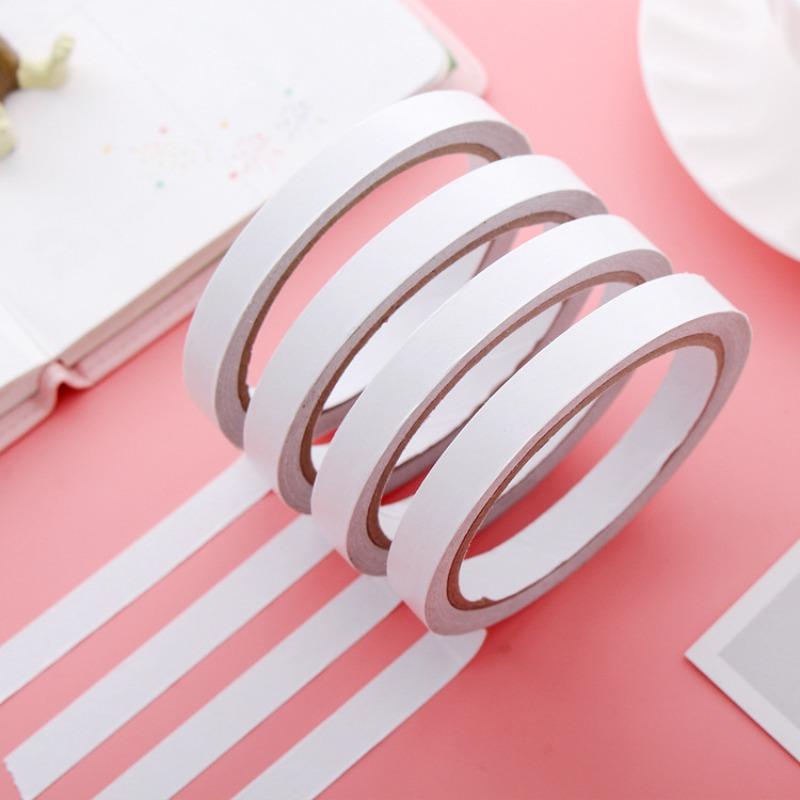 10Pcs Double Sided Faced Strong Adhesive Tape for Office Supplies 8mm. White