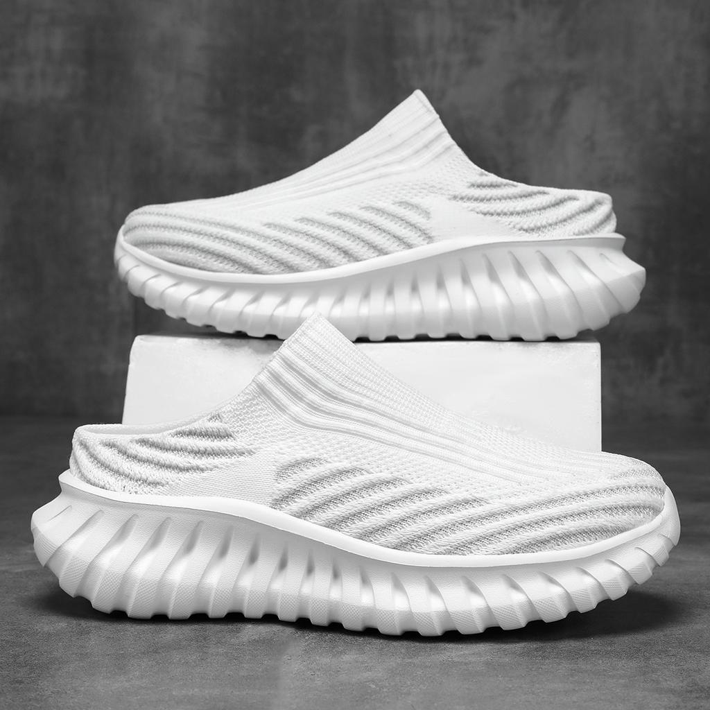 TUINANLE Half Slippers Outdoor High Quality Anti-slip Men Leisure Shoes Mesh Breathable Soft Comfortable Flat-bottomed Slippers women