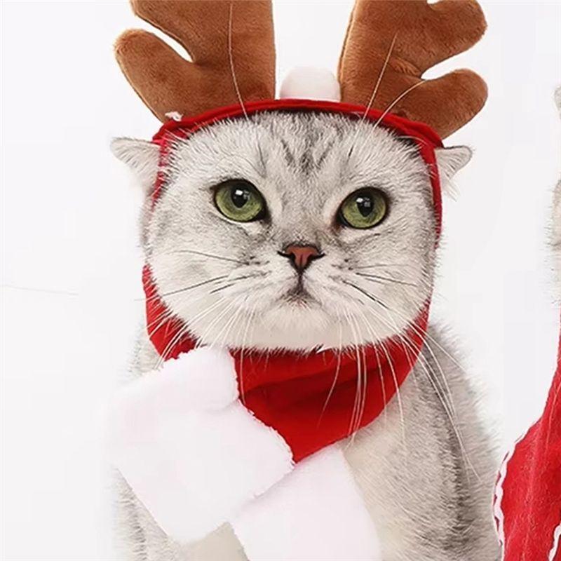Practical-Santa Christmas Hat Halloween Pet Costume For Dog For Cat Puppy Scarf Gift New Year Winter Supply