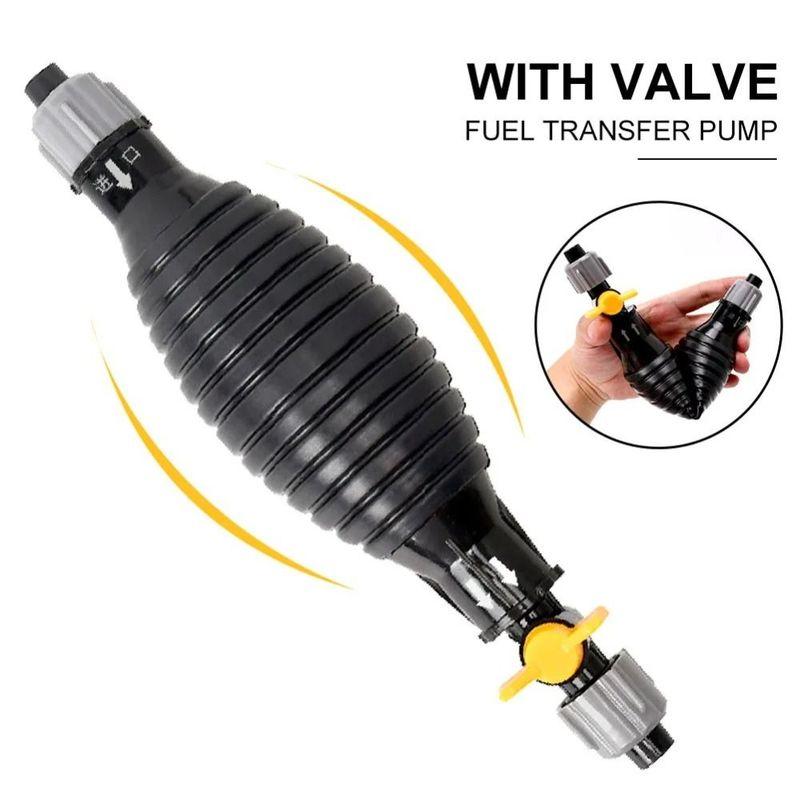 Universal Hand Gas Oil Pump Safe with Flow Valve Siphon Hose Pump Fixing Buckle with Durable Hoses Car Fuel Pump Water