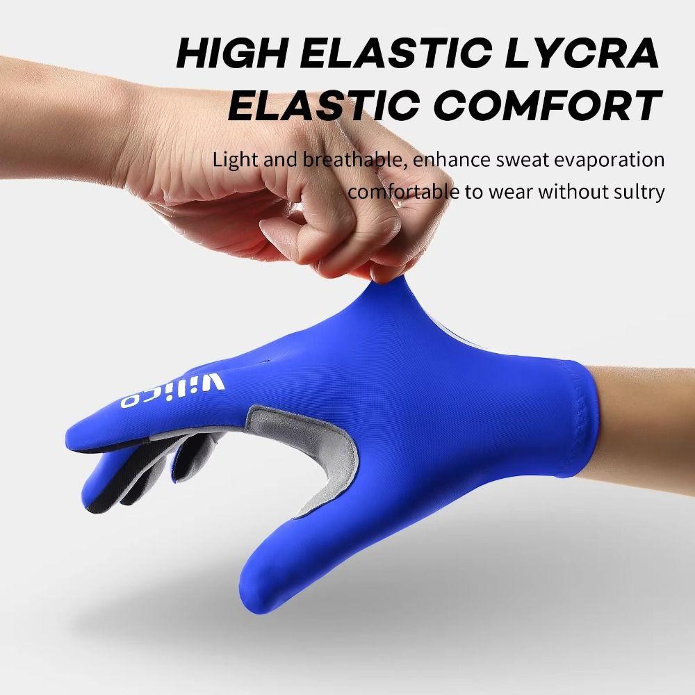 Elastic Full Fingers Bicycle Mittens Shock Absorption Racing Road Bike Glove  Running Sports