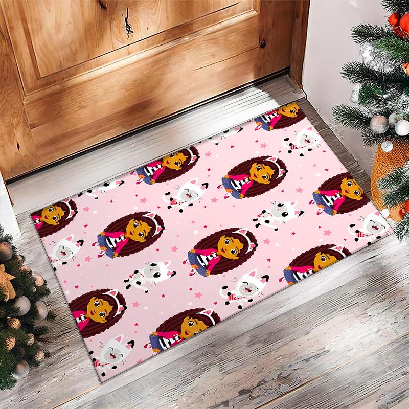 Gaby Dollhouse Printed Crystal Velvet Area Rug, Soft Anti-Slip Water Absorbent Floor Mat for Living Room Bedroom