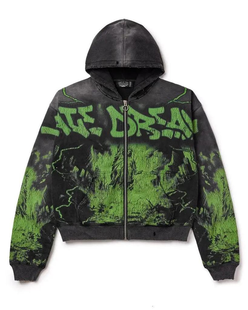 New digital 3D printing zipper Y2K sweater jacket for men and women
