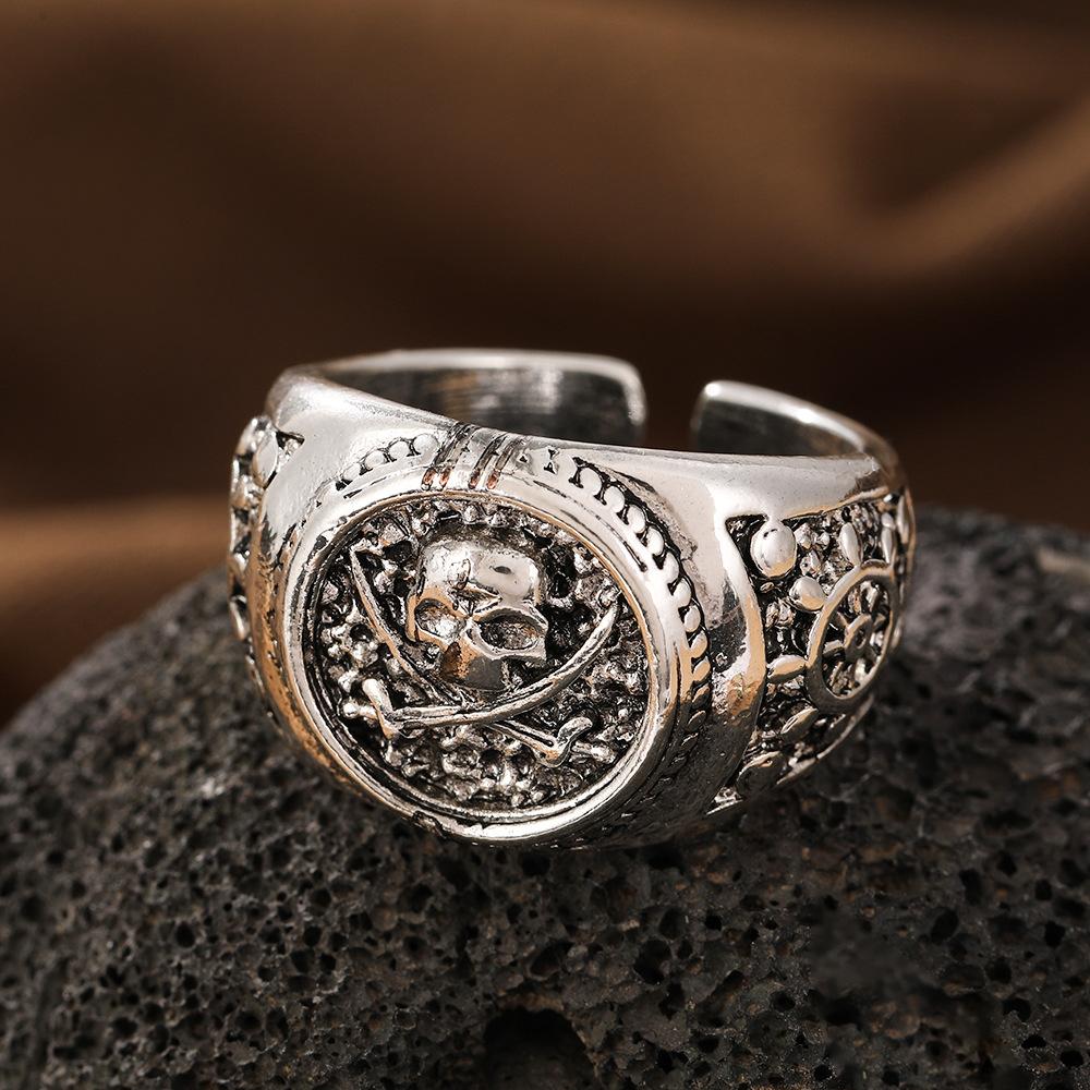 Pirate Skull Ring Punk Style Retro Hip-hop Hand Jewelry Men's Ring