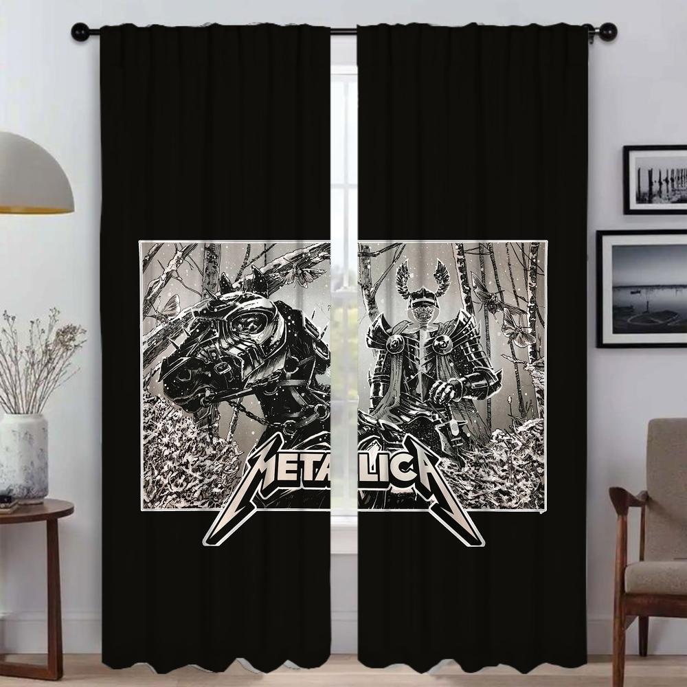 Blackout Curtains 2 Pieces M-MetallicaS Anti-mosquito Curtains for Living Room Curtain Shades Tulle for Bedroom Partition Camera