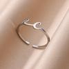 Tiny Initial Letter Rings For Women Gold Color  Stainless Steel Hollow Heart A-Z Initial Letter Ring Wedding Christmas Jewelry