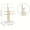 1PC Jewelry Stand Holder Organizer: 14.5" Sturdy Hanger for 80 Pcs Jewelry, Gift for Women, Gold Jewlery Tower for Necklace