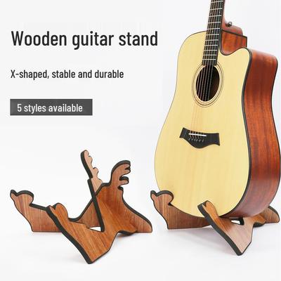 Supporto da terra a forma di X in legno per chitarra elettrica