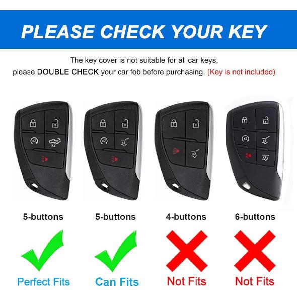for Chevy GMC Key Fob Cover with Keychain, for Silverado 1500 GMC Sierra 1500 2500HD 3500HD Buick Envision, Soft TPU Key Shell Case Remote Smart Key