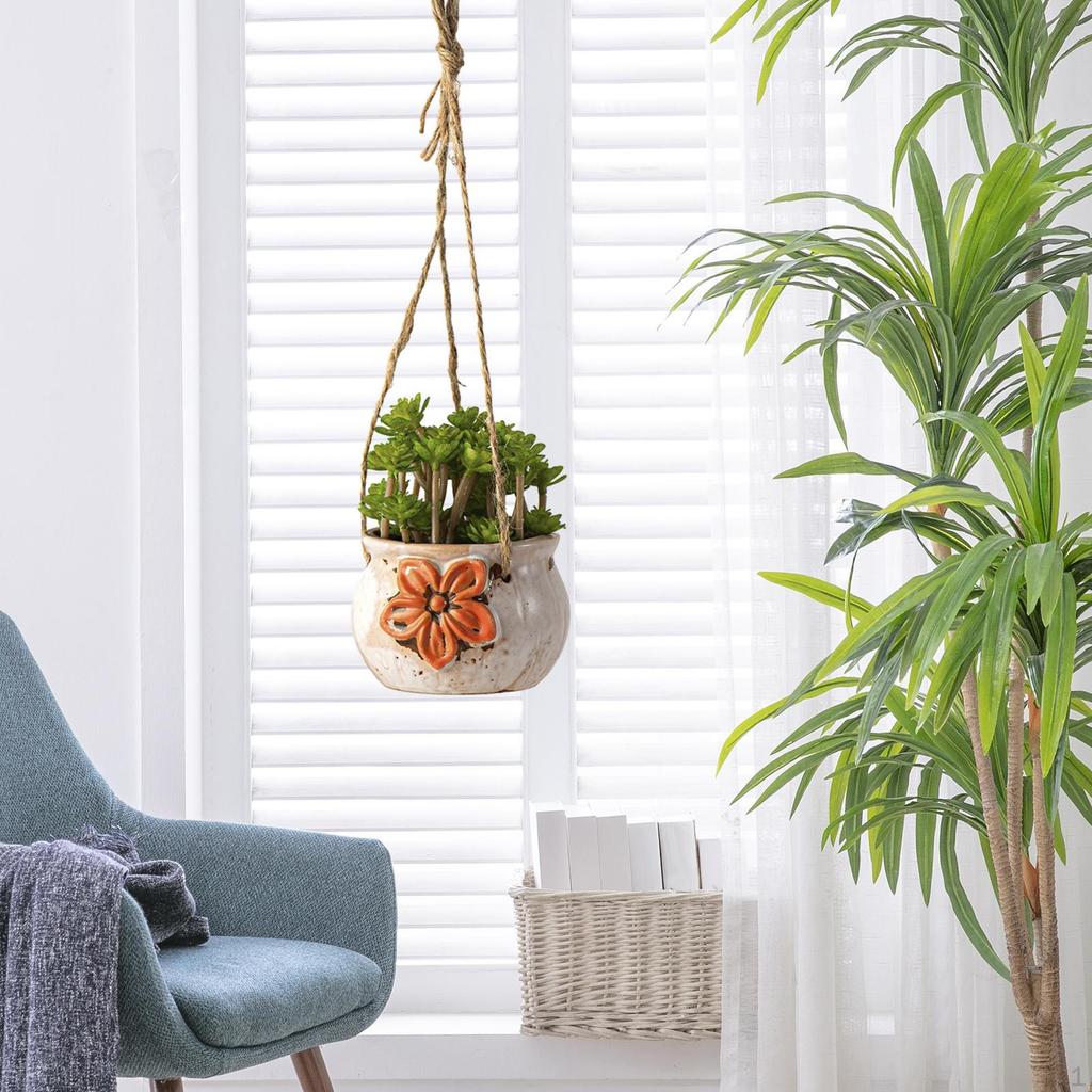 Elegant Hanging Ceramic Planter for Outdoor Spaces