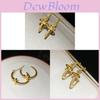Geometric Silver Needle Earrings With Gold Plating For Women Fashion Jewelry