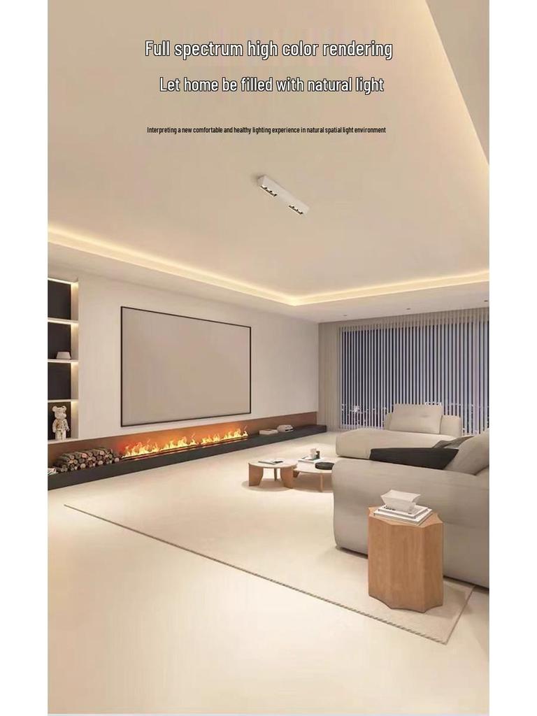 Linear Track Surface-Mounted LED Ceiling Spotlight, 30W, Anti-Glare, 6 Heads for Living Room/Bedroom