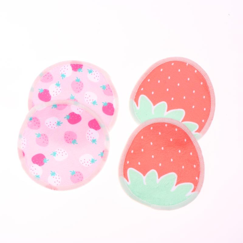 10 Pcs Makeup Remover Pads Washable Double-Layer Strawberry Print Cleaning Cotton Reusable Facial Make Up Removal Pads Tool