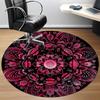 1PC Pink Lotus Mandala Office Round Rug, Non slip, Soft and Durable Office Rug for Interior Decoration, Perfect for Office