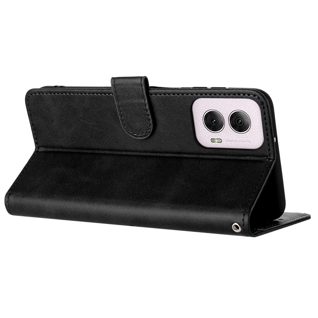 For Motorola Moto G Play 5G (2024)/Motorola Moto G 5G (2024) Wholesale Case Flip Stand Leather Phone Cover Solid Color Design