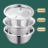 European Style 304 Stainless Steel Basin and Strainer: Vegetable Washing, Draining, Kitchen Rice Filter Basket