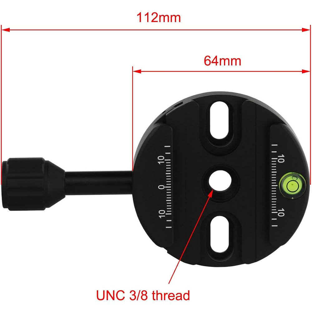 Haoge Combo Boss Adapter with CP-64 64mm Arca-Swiss Compatible Quick Release Clamp for Manfrotto Tripod Ball Head Clamp Replacement