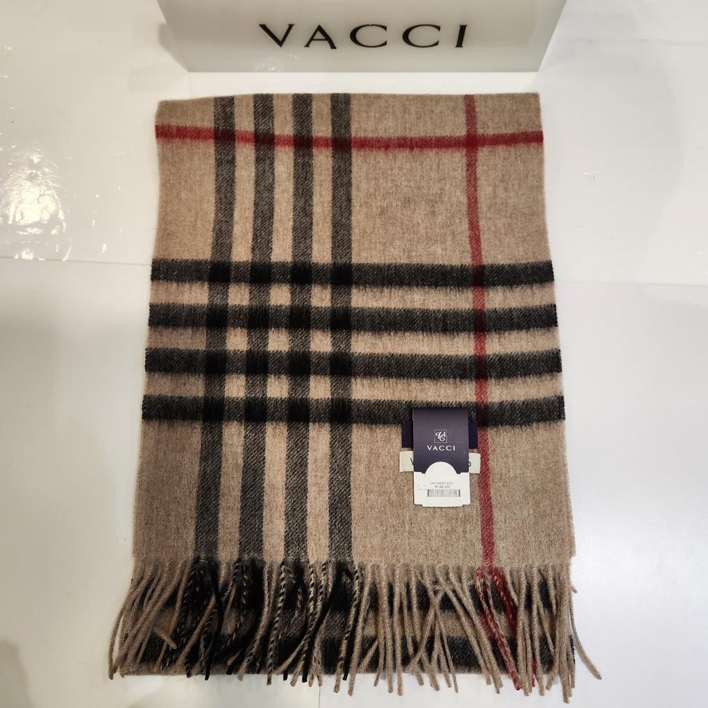 

Чоловічий зимовий вовняний коричневий бежевий шарф у велику клітинку VM1N 4BR 122 I0