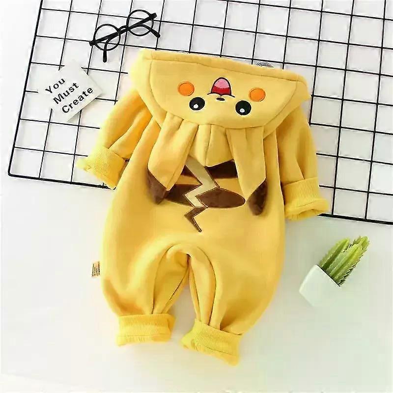 Nuovo Carino Cartone Animato Pikachu Pigiama per Bebè Neonato Invernale Manica Lunga Tuta per Bambini Abbigliamento Bambini Piccoli Tuta