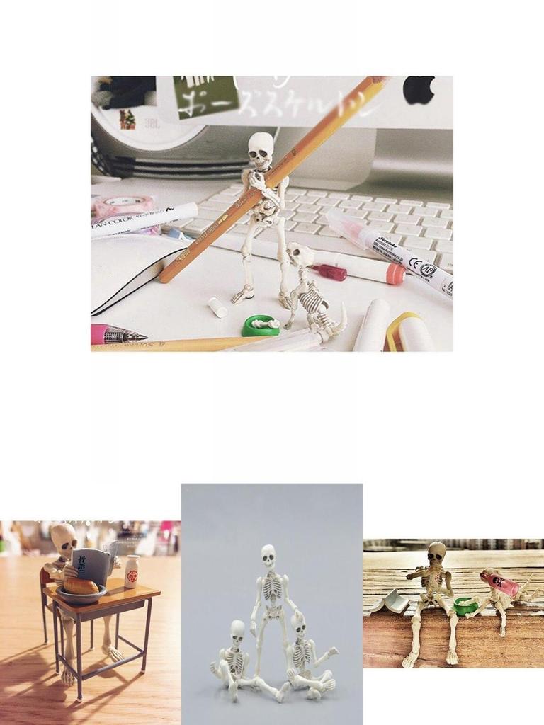Versatile Skeleton Toy Poseable Model With Microphone And Guitar For Artistic Display