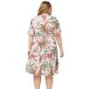 Plus Size Women's Dress Summer Round Neck Short Sleeve Printed Chiffon Dresses